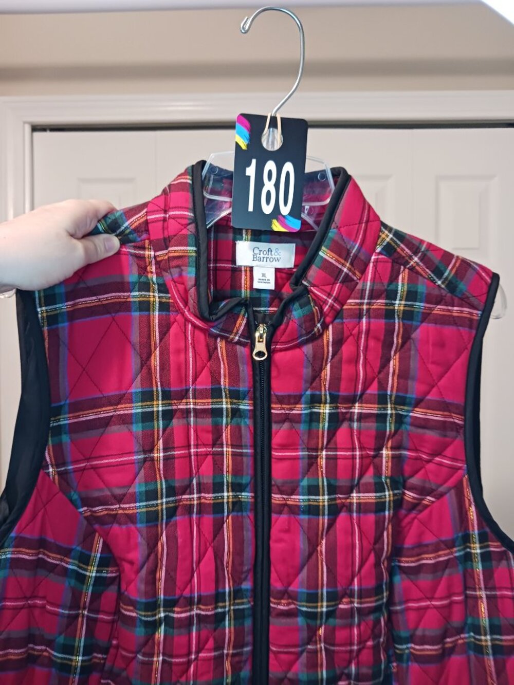 #180 NWOT Croft & Barrow Red/Black Vest Size XL - Picture 5 of 5